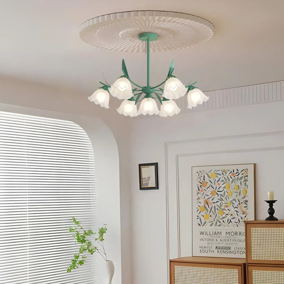 Antizer French Vintage Lily of the Valley Flower Chandelier