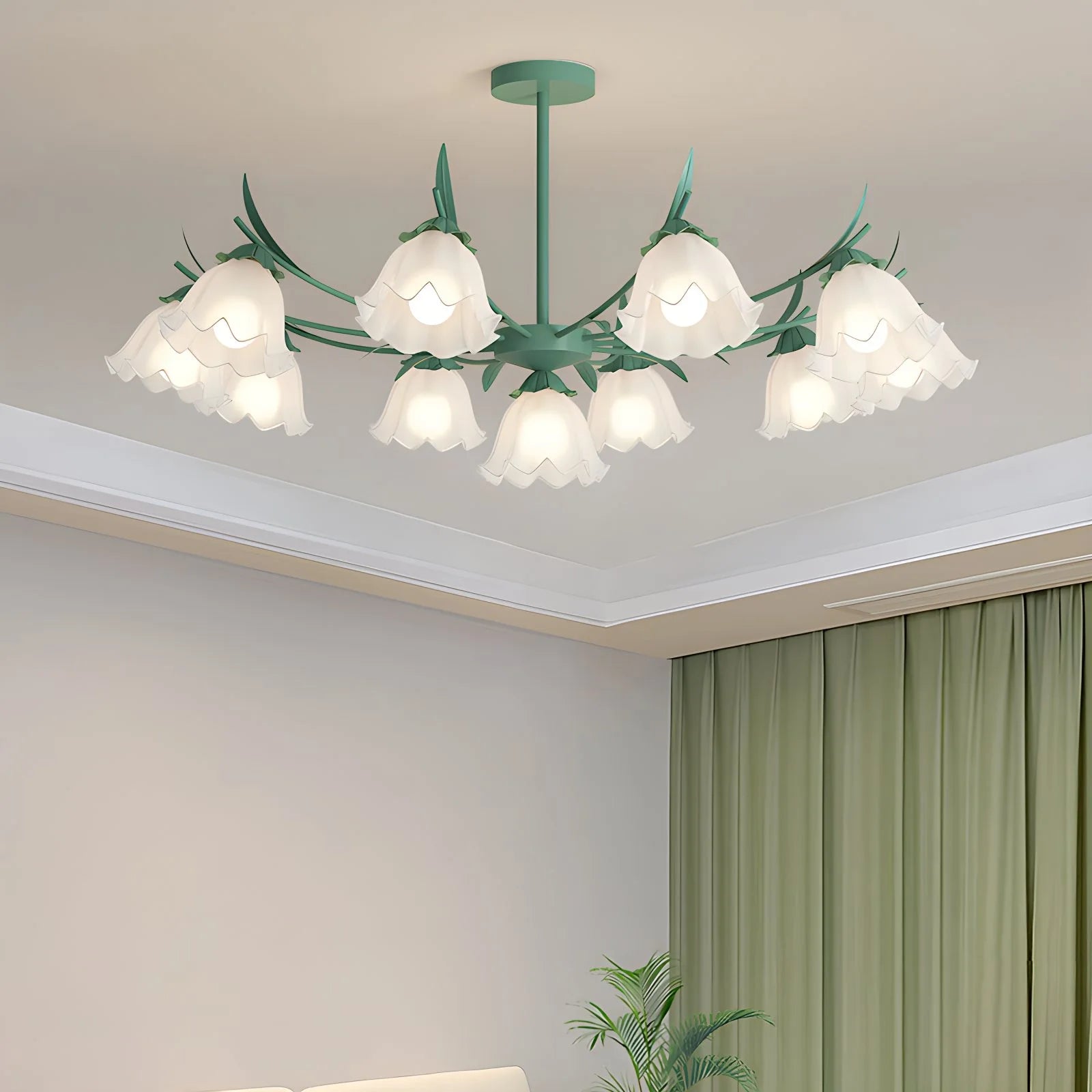 Antizer French Vintage Lily of the Valley Flower Chandelier