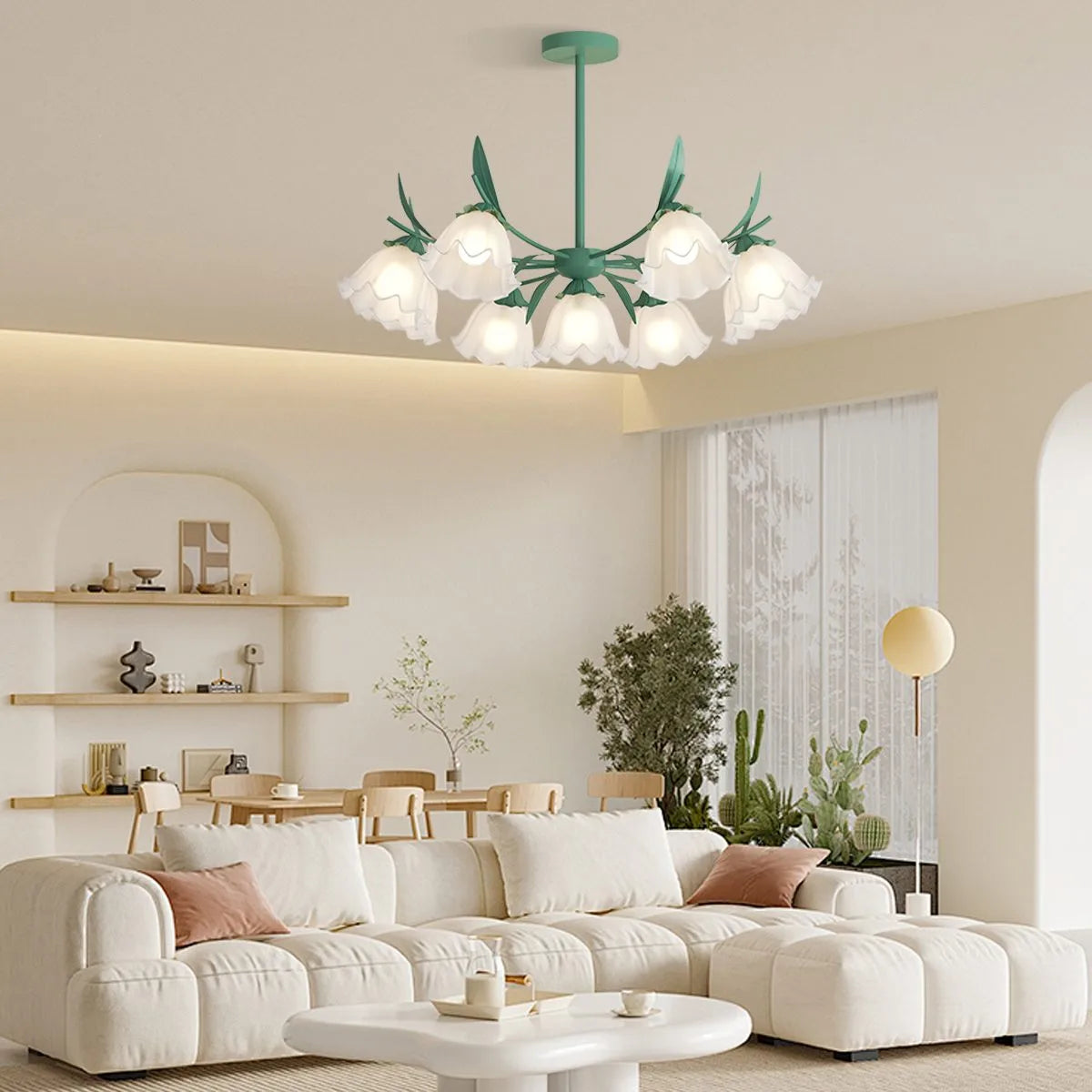 Antizer French Vintage Lily of the Valley Flower Chandelier