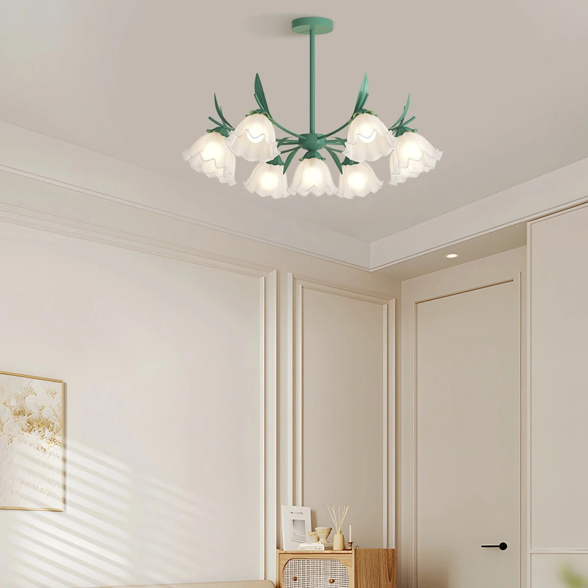 Antizer French Vintage Lily of the Valley Flower Chandelier