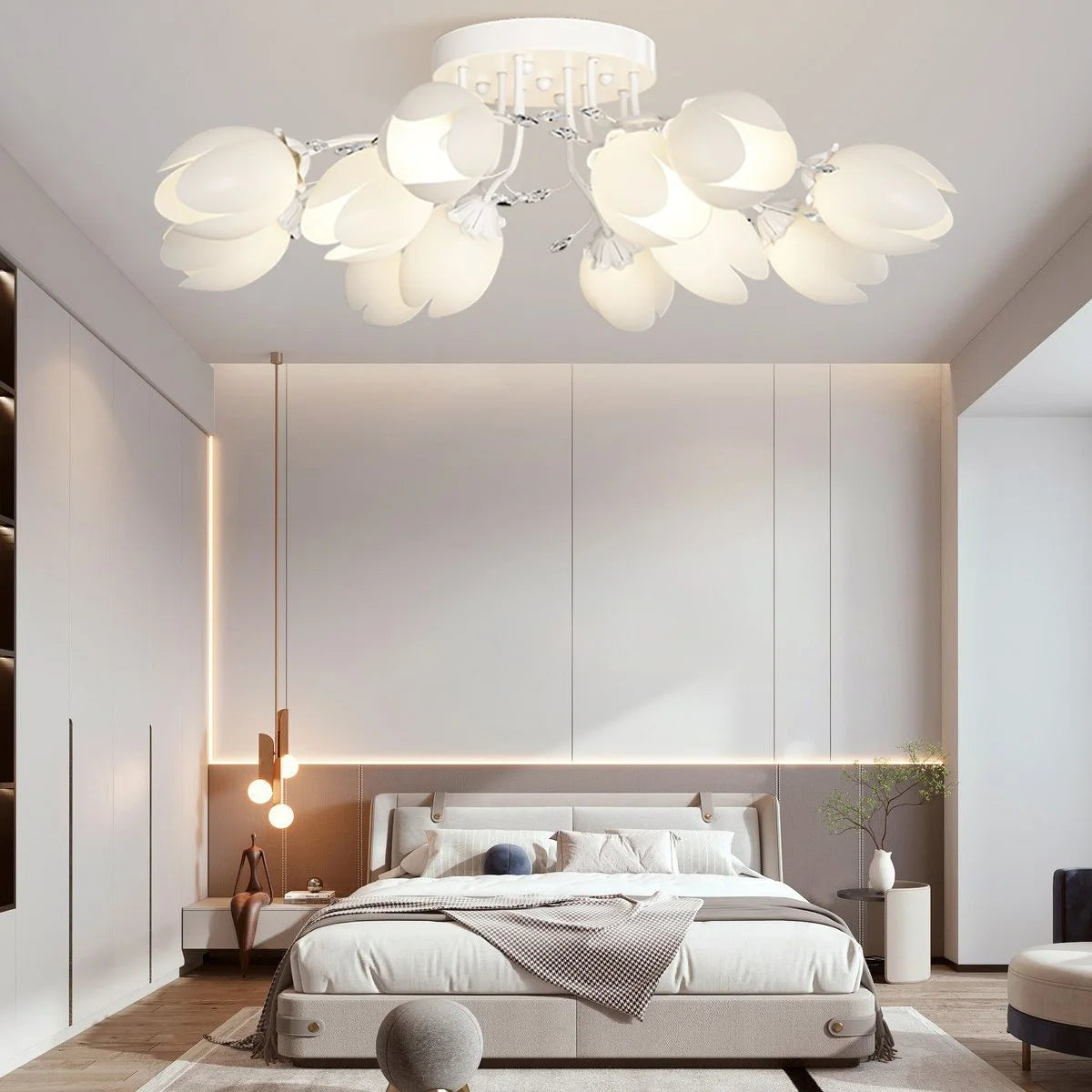 Antizer French Pastoral Flower Ceiling Chandelier