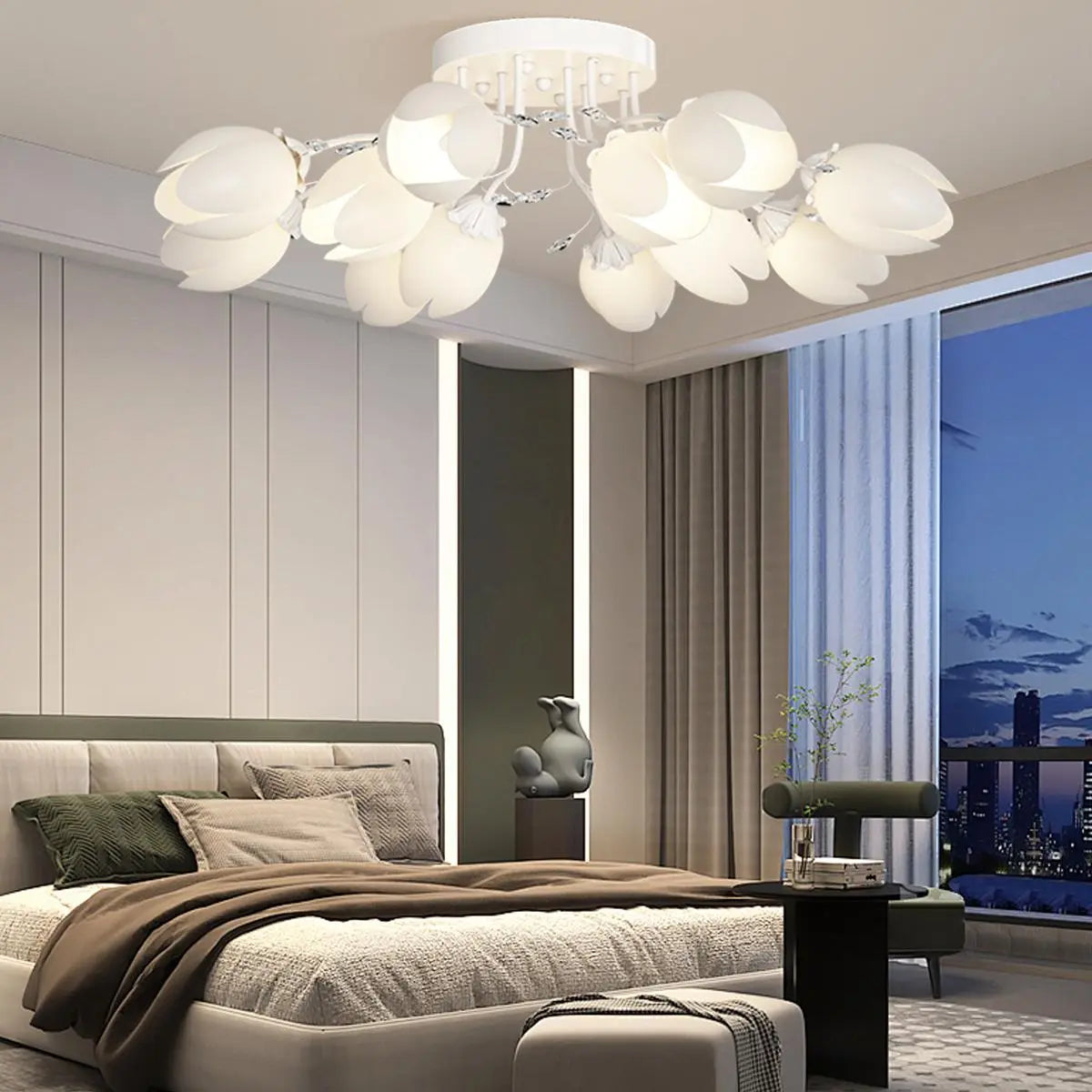 Antizer French Pastoral Flower Ceiling Chandelier