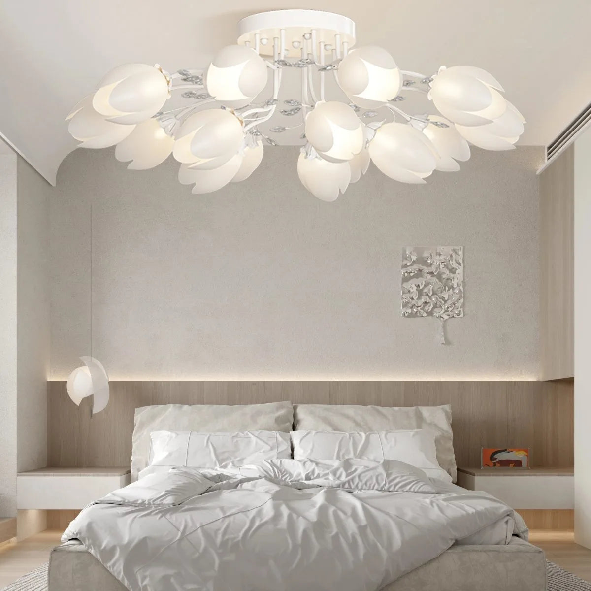Antizer French Pastoral Flower Ceiling Chandelier