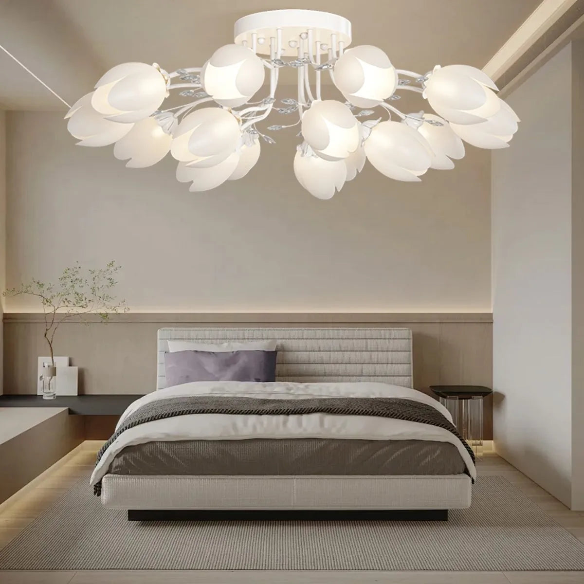 Antizer French Pastoral Flower Ceiling Chandelier