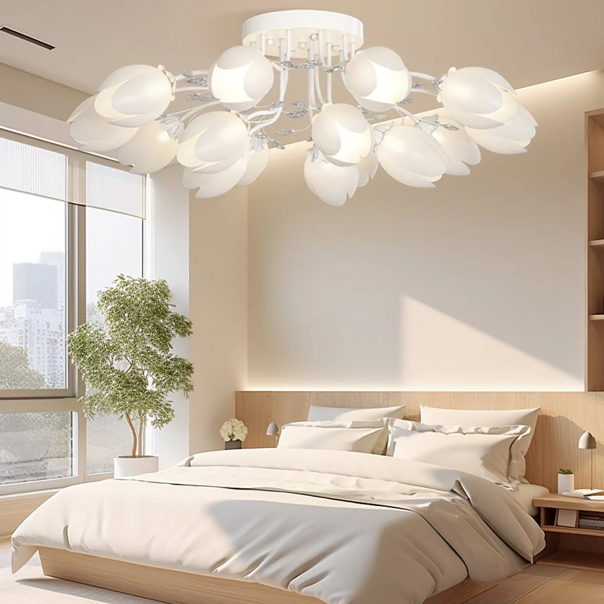 Antizer French Pastoral Flower Ceiling Chandelier