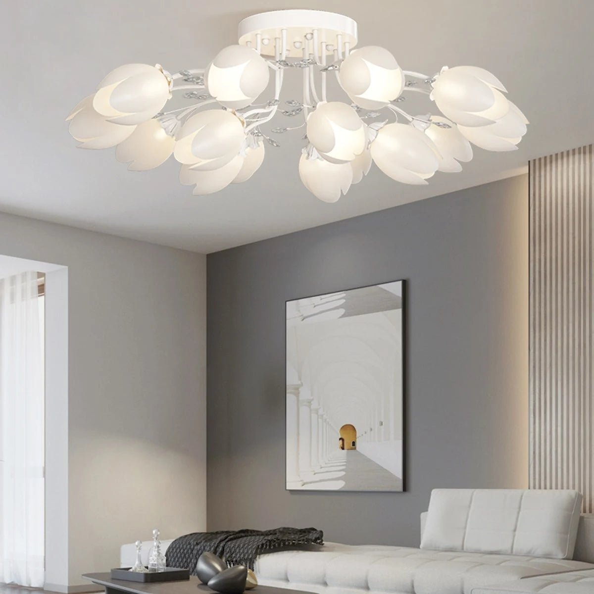 Antizer French Pastoral Flower Ceiling Chandelier
