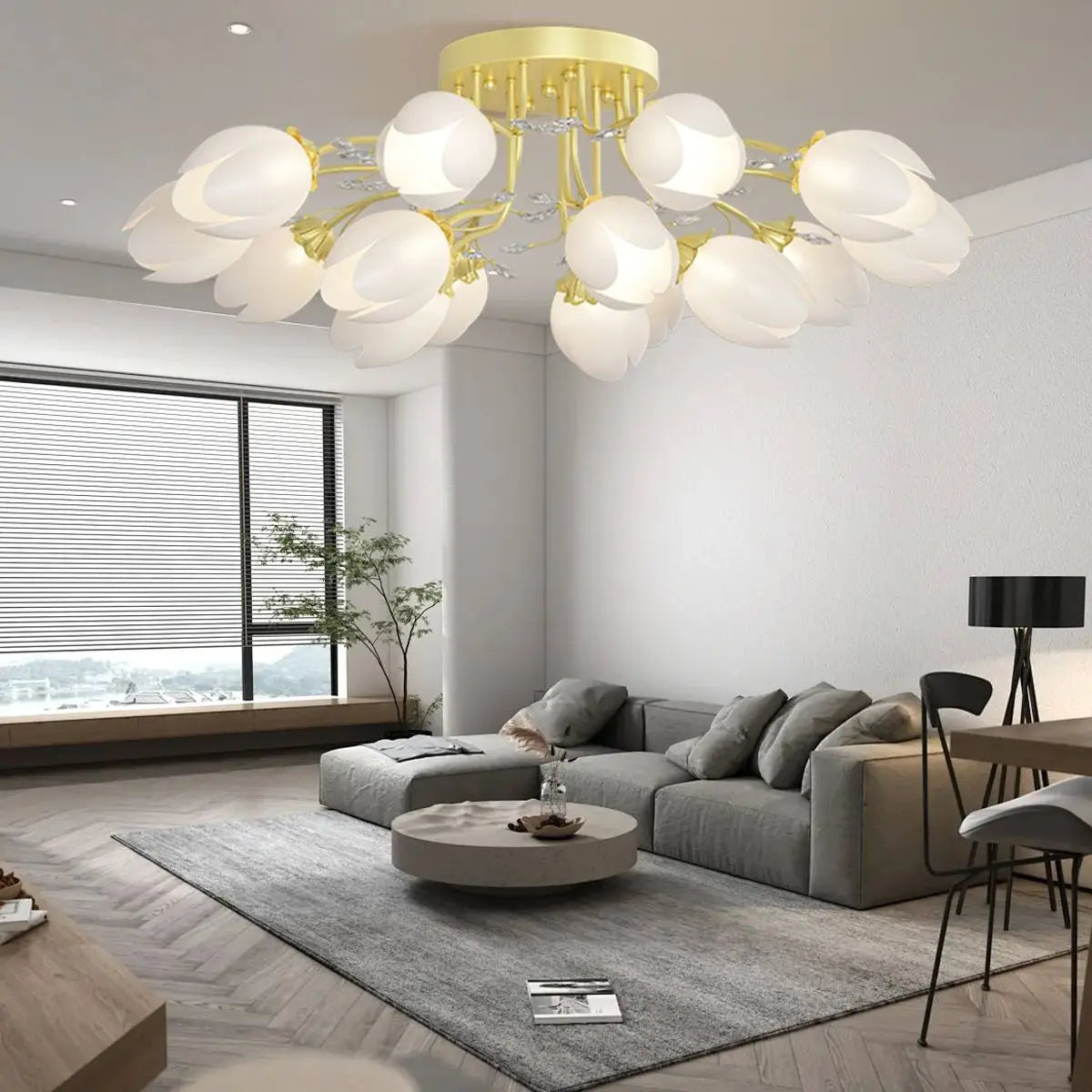 Antizer French Pastoral Flower Ceiling Chandelier