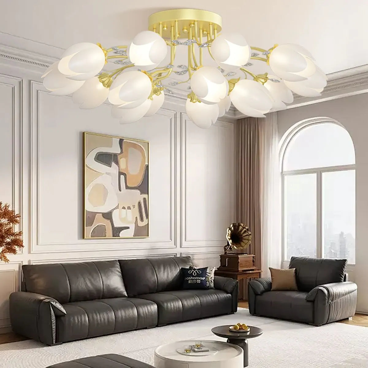 Antizer French Pastoral Flower Ceiling Chandelier