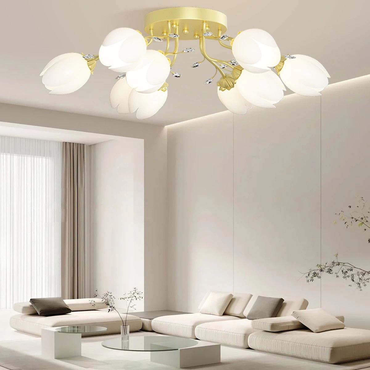 Antizer French Pastoral Flower Ceiling Chandelier