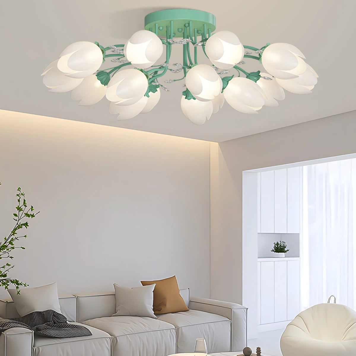 Antizer French Pastoral Flower Ceiling Chandelier