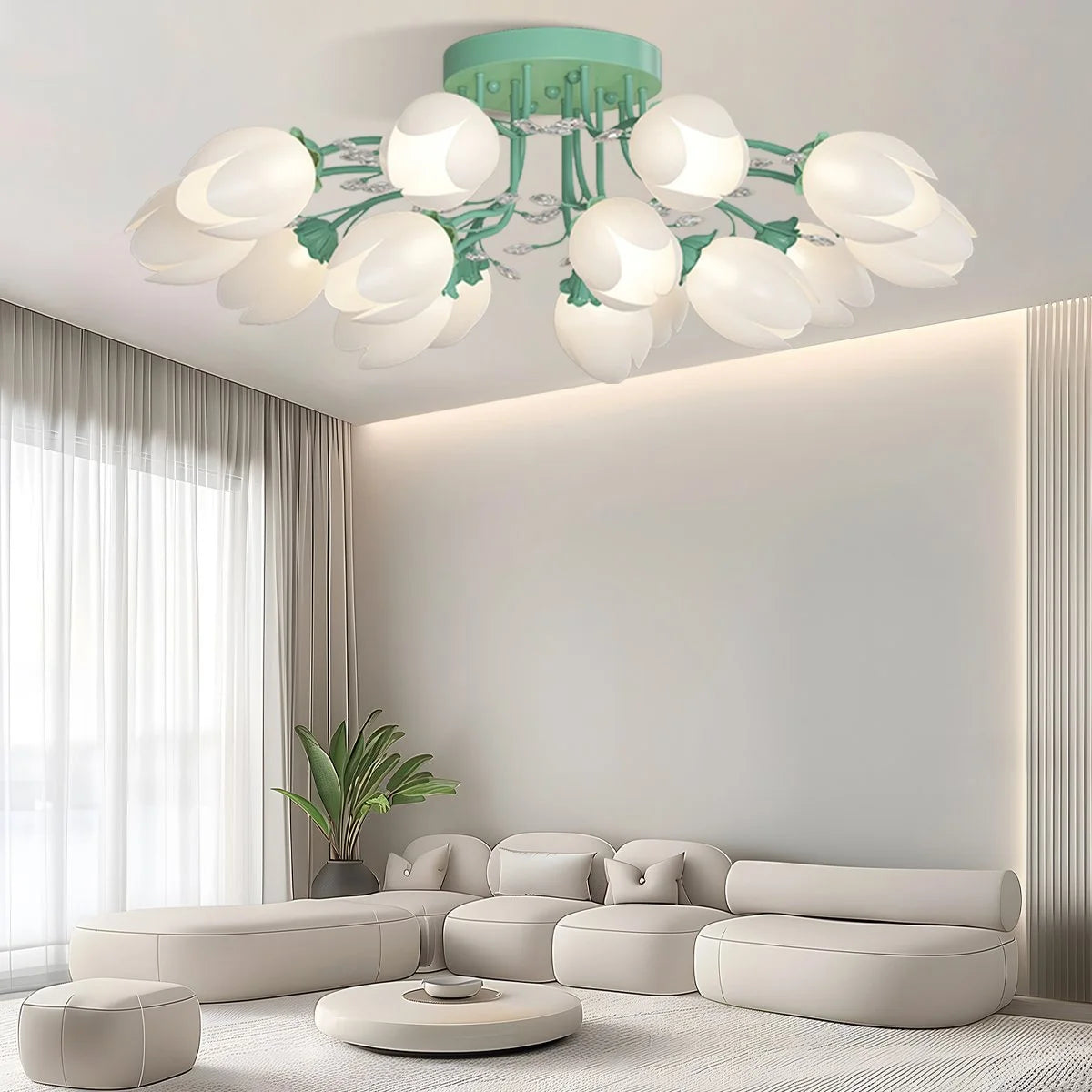 Antizer French Pastoral Flower Ceiling Chandelier