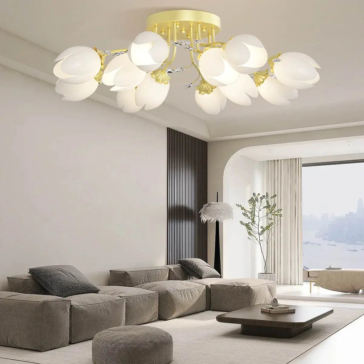 Antizer French Pastoral Flower Ceiling Chandelier