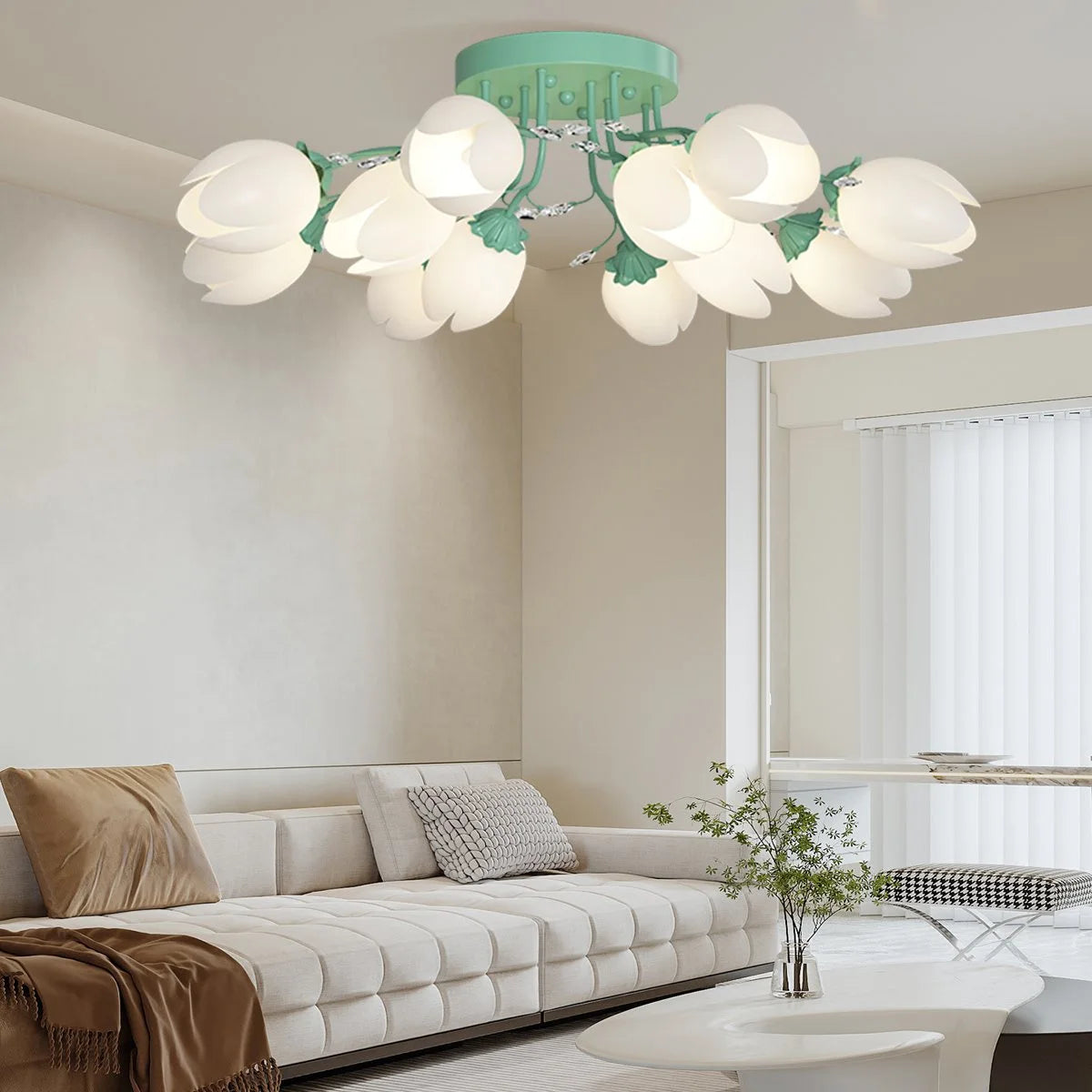 Antizer French Pastoral Flower Ceiling Chandelier