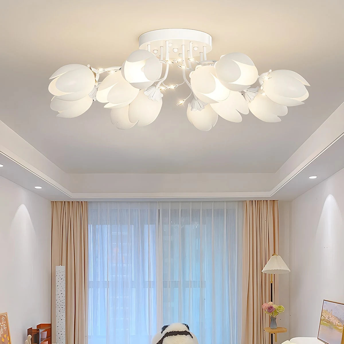 Antizer French Pastoral Flower Ceiling Chandelier