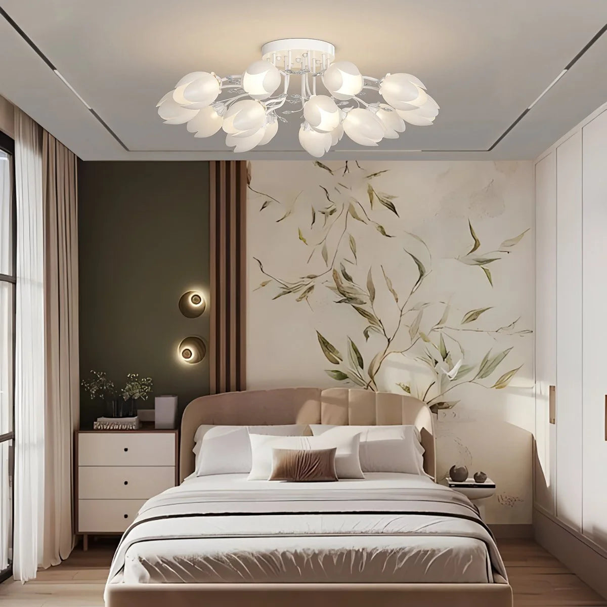 Antizer French Pastoral Flower Ceiling Chandelier