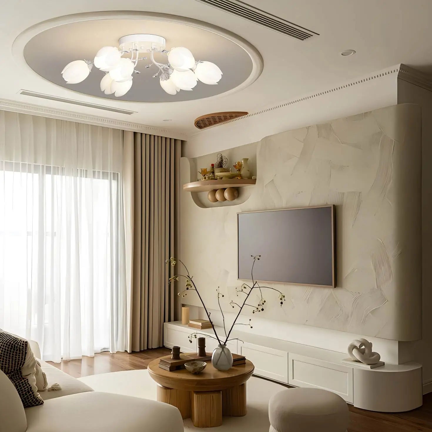 Antizer French Pastoral Flower Ceiling Chandelier