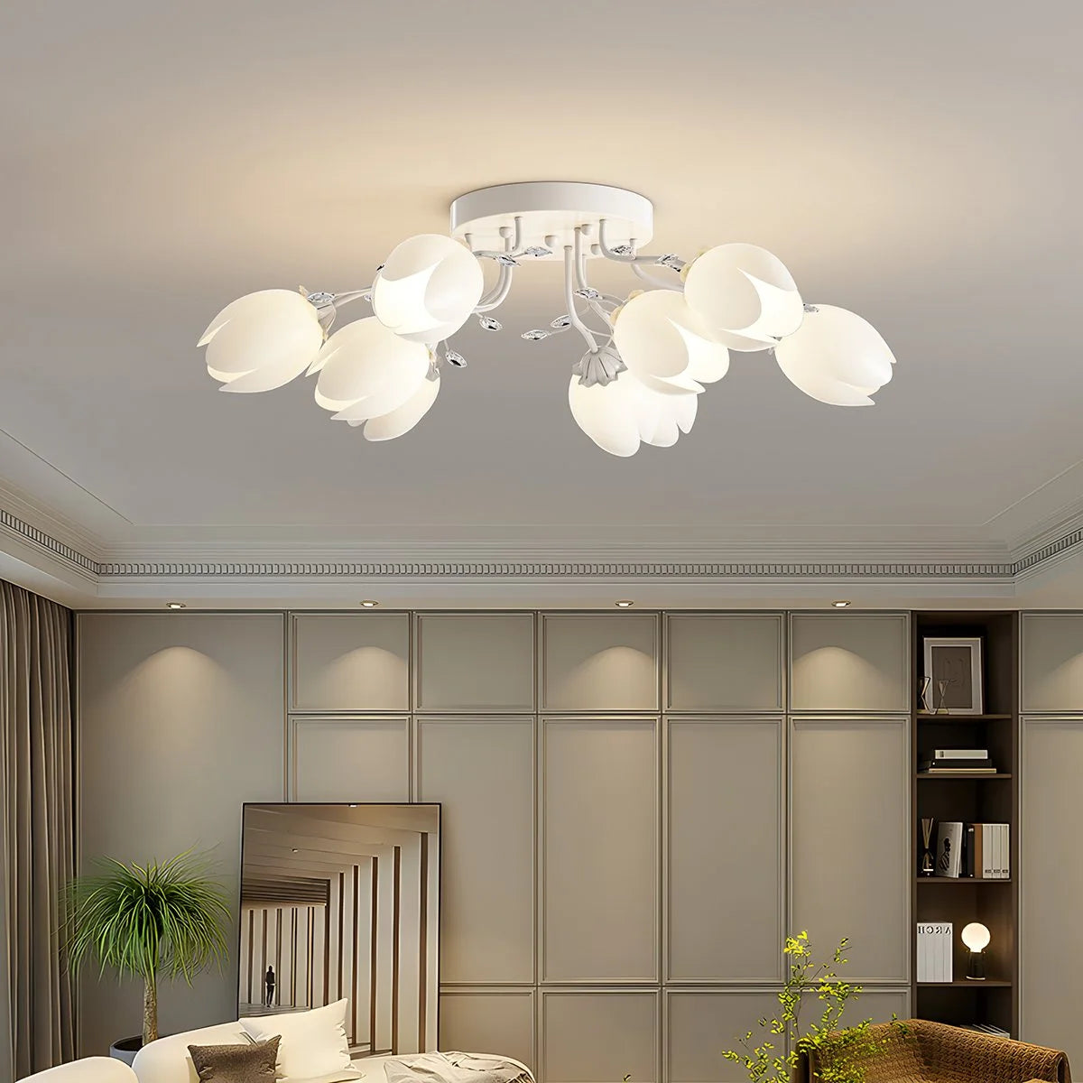 Antizer French Pastoral Flower Ceiling Chandelier
