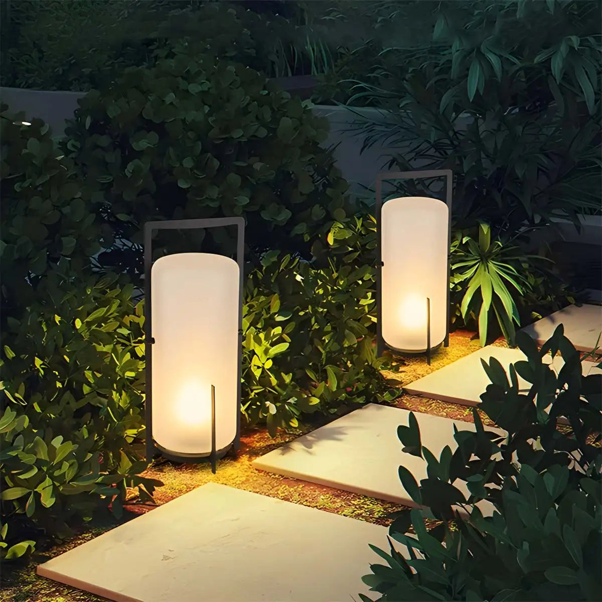 Antizer Solar Glass Lantern Outdoor Light for Garden