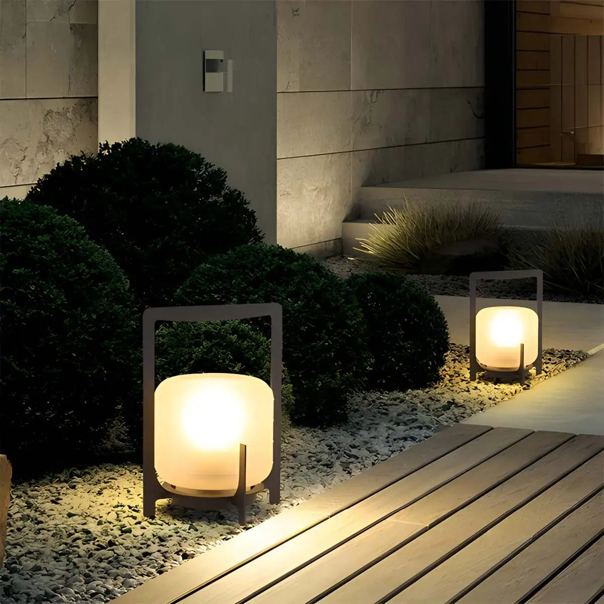 Antizer Solar Glass Lantern Outdoor Light for Garden