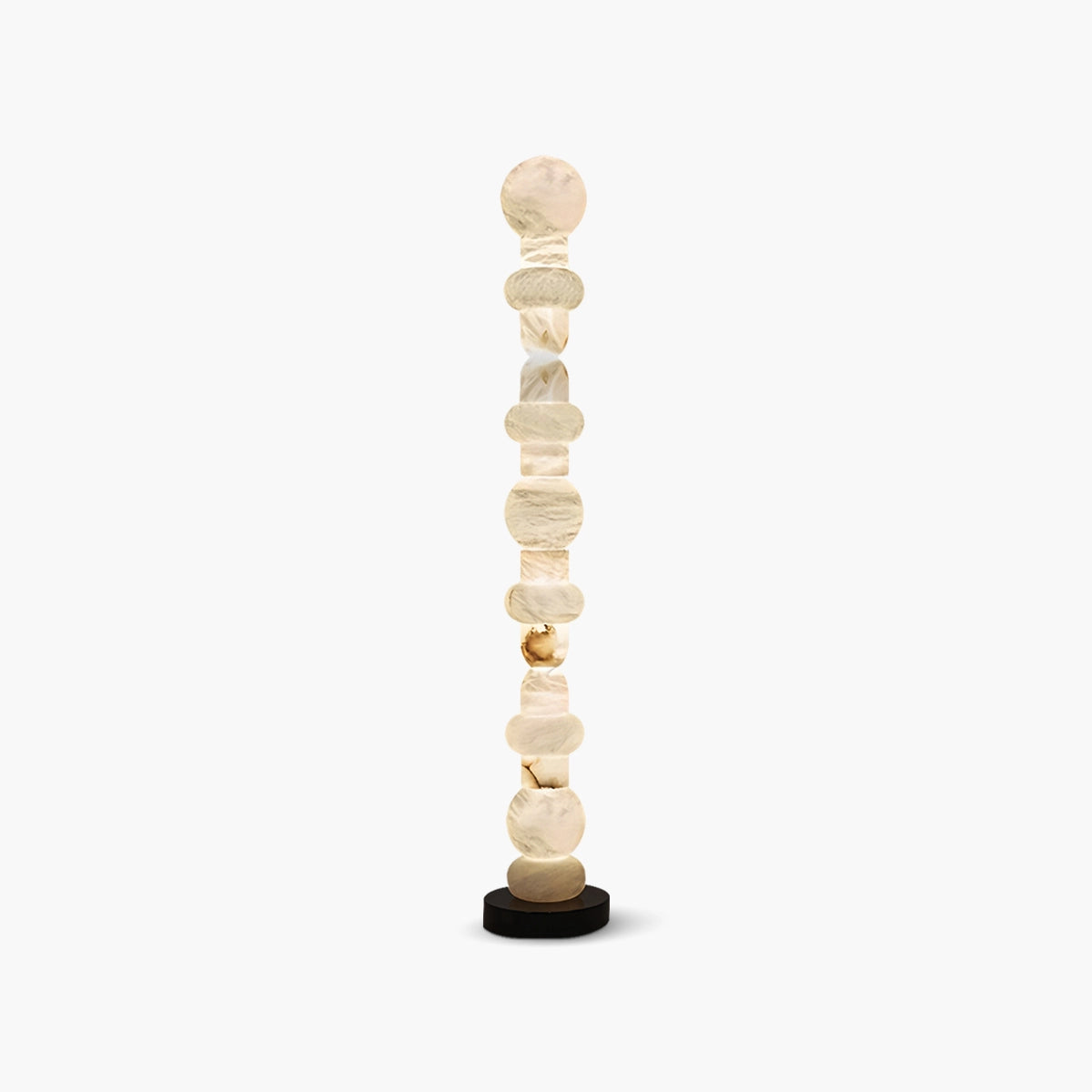 Antizer Modern Geometric Column Spanish Alabaster Floor Lamp