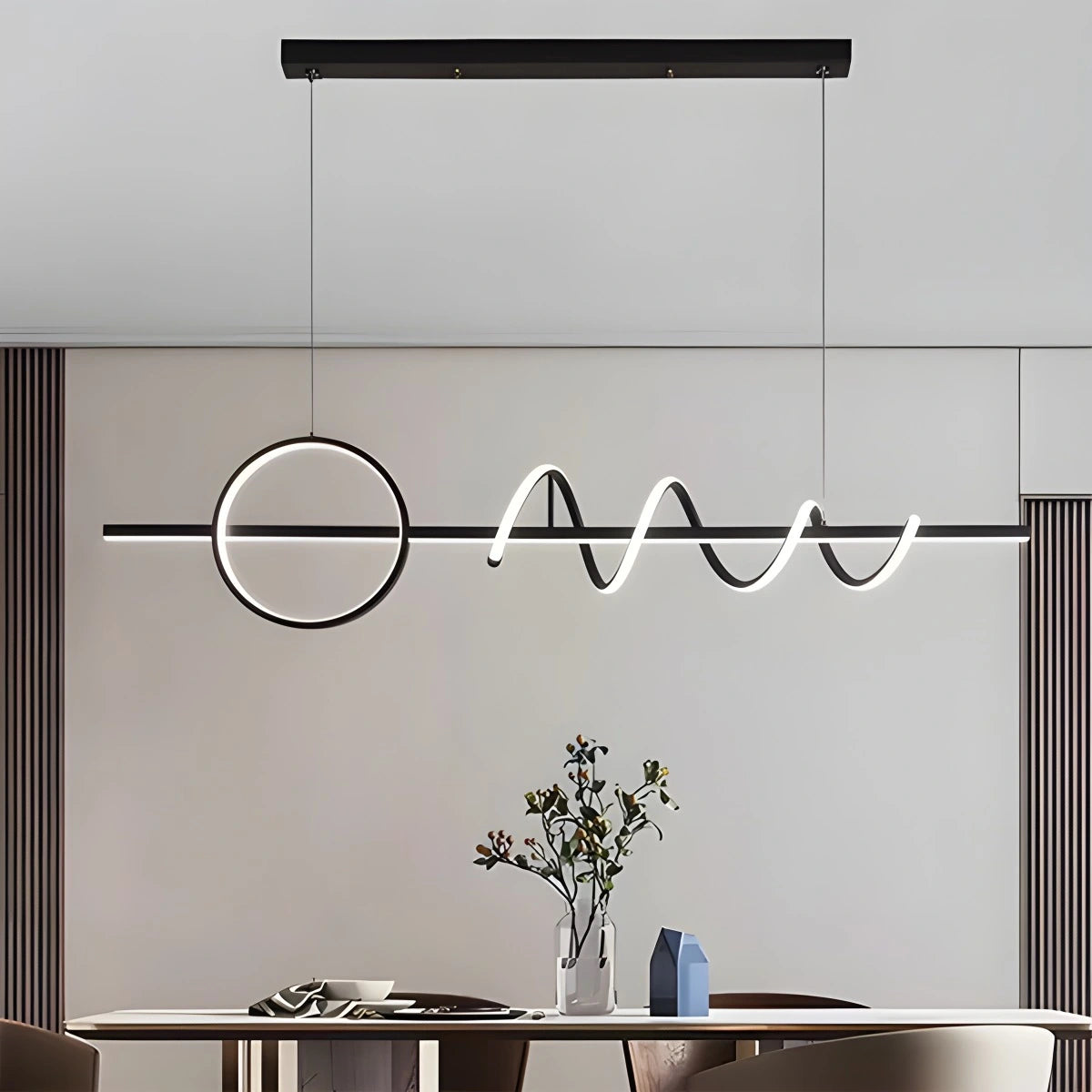 Antizer LED Minimalist Long Pendant Light for Kitchen Island