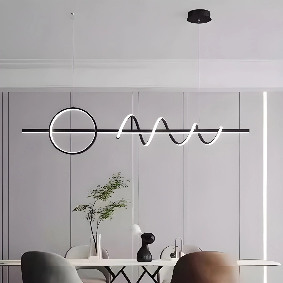 Antizer LED Minimalist Long Pendant Light for Kitchen Island