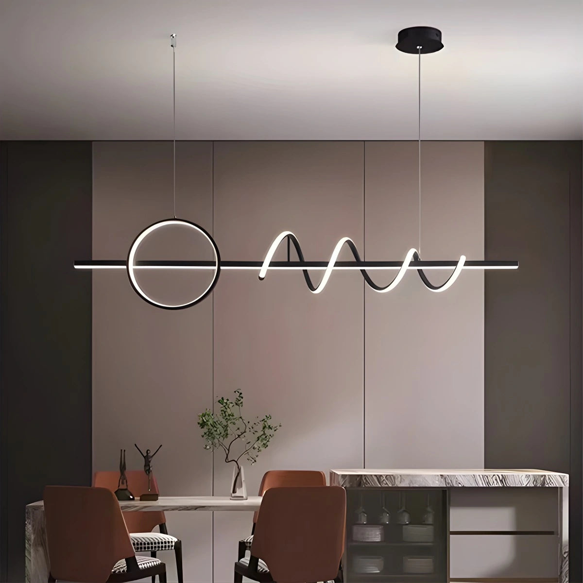 Antizer LED Minimalist Long Pendant Light for Kitchen Island