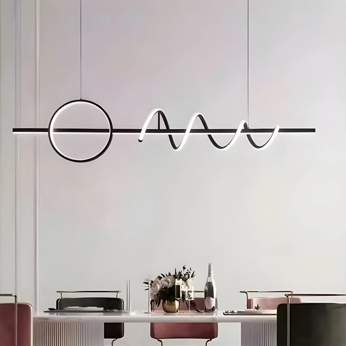 Antizer LED Minimalist Long Pendant Light for Kitchen Island