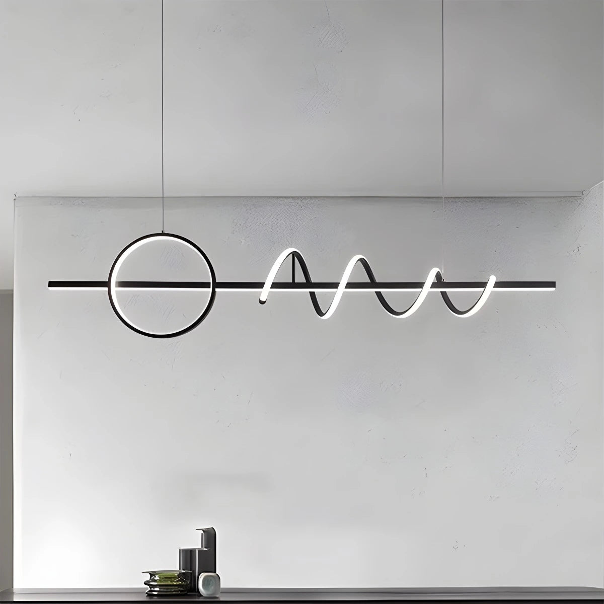 Antizer LED Minimalist Long Pendant Light for Kitchen Island