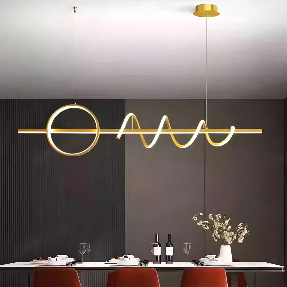 Antizer LED Minimalist Long Pendant Light for Kitchen Island