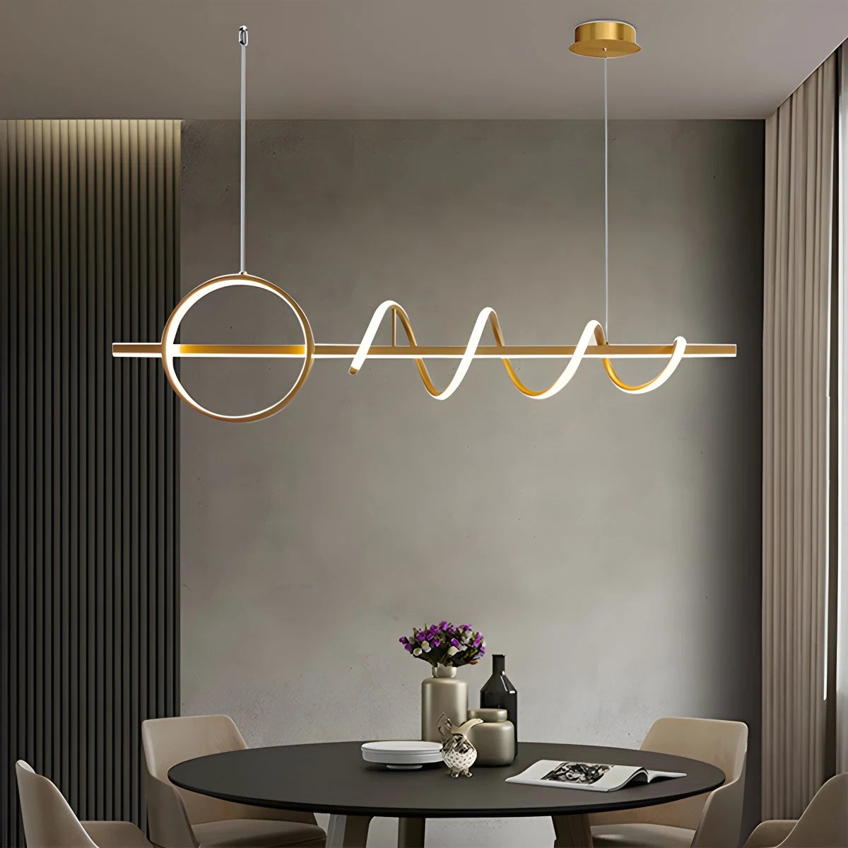 Antizer LED Minimalist Long Pendant Light for Kitchen Island