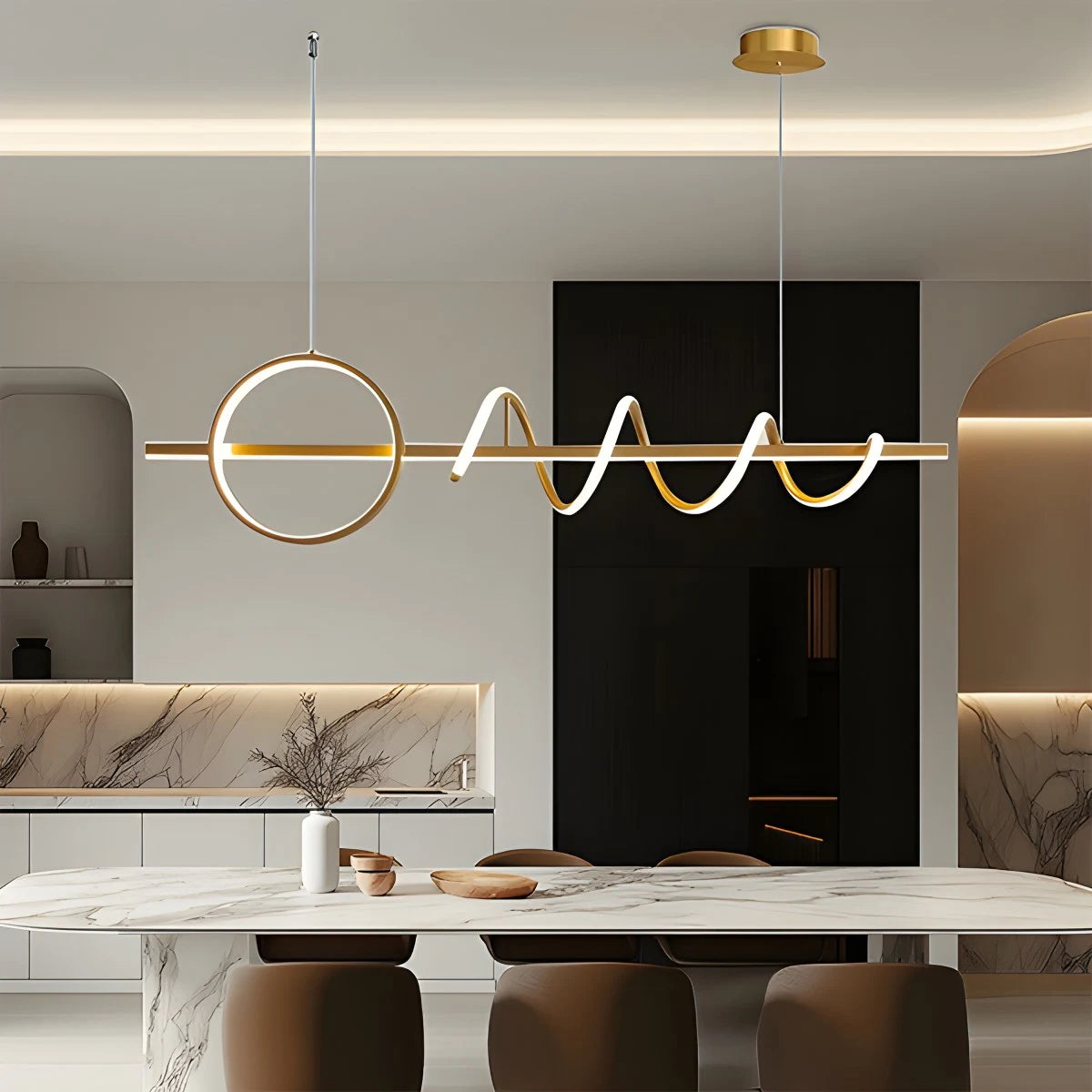Antizer LED Minimalist Long Pendant Light for Kitchen Island