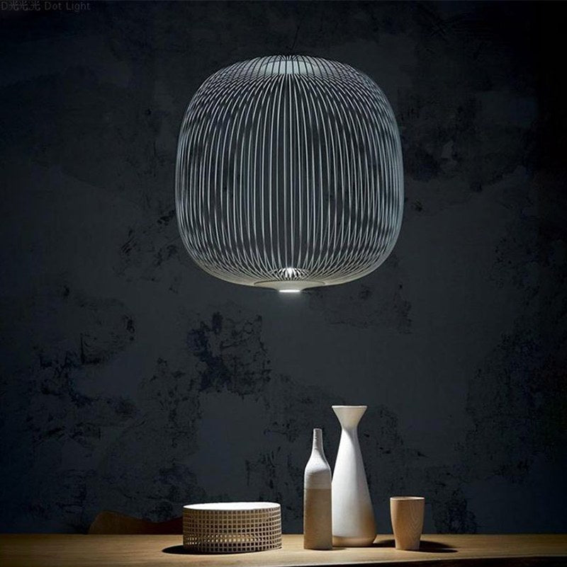 metal bird cage pendant light