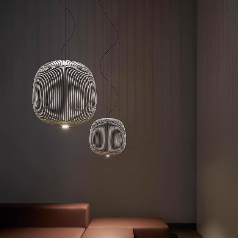 metal bird cage pendant light