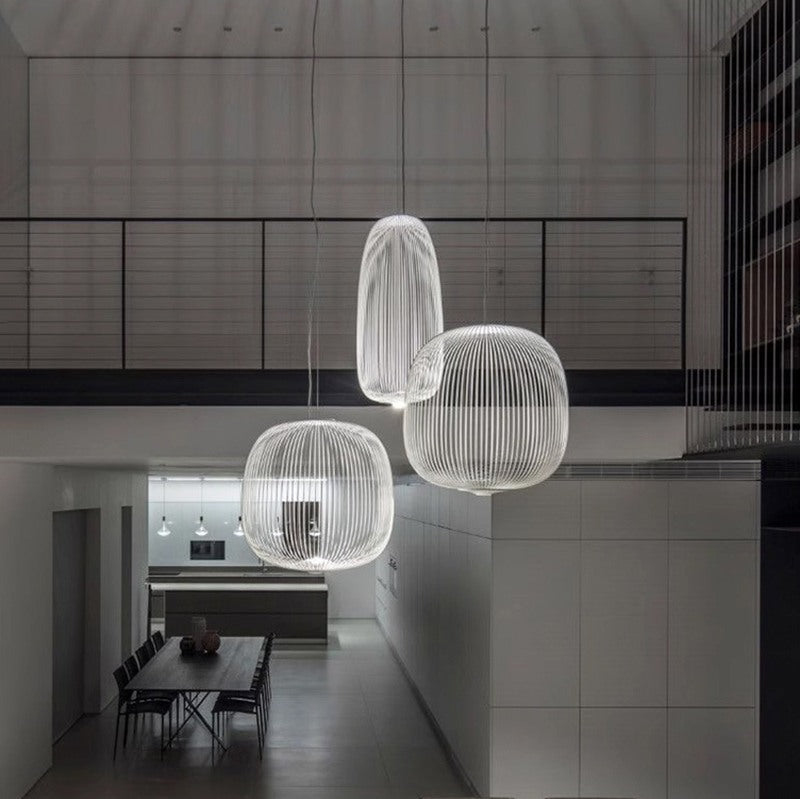 metal bird cage pendant light