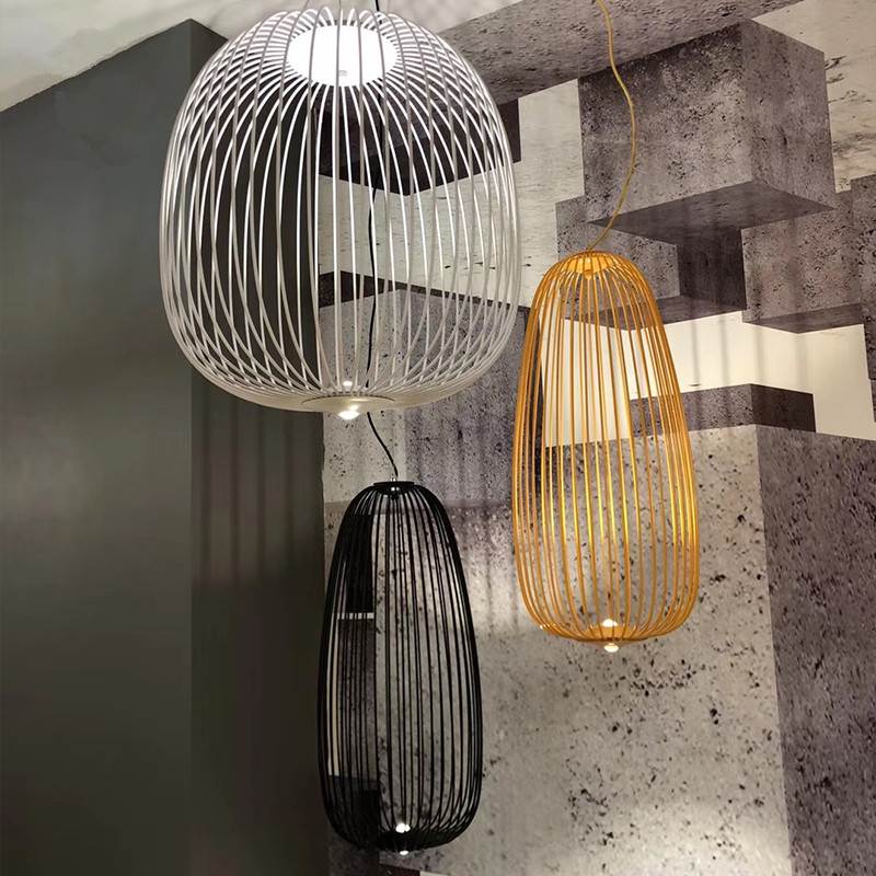 metal bird cage pendant light