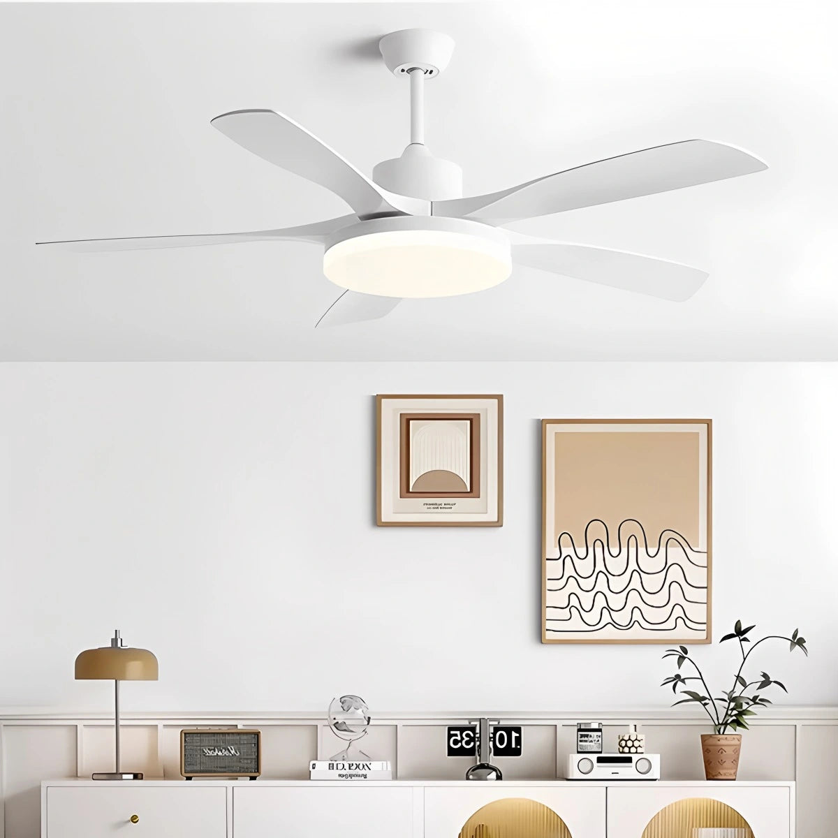 Antizer Living Room 6-Leaf Ceiling Fan Light