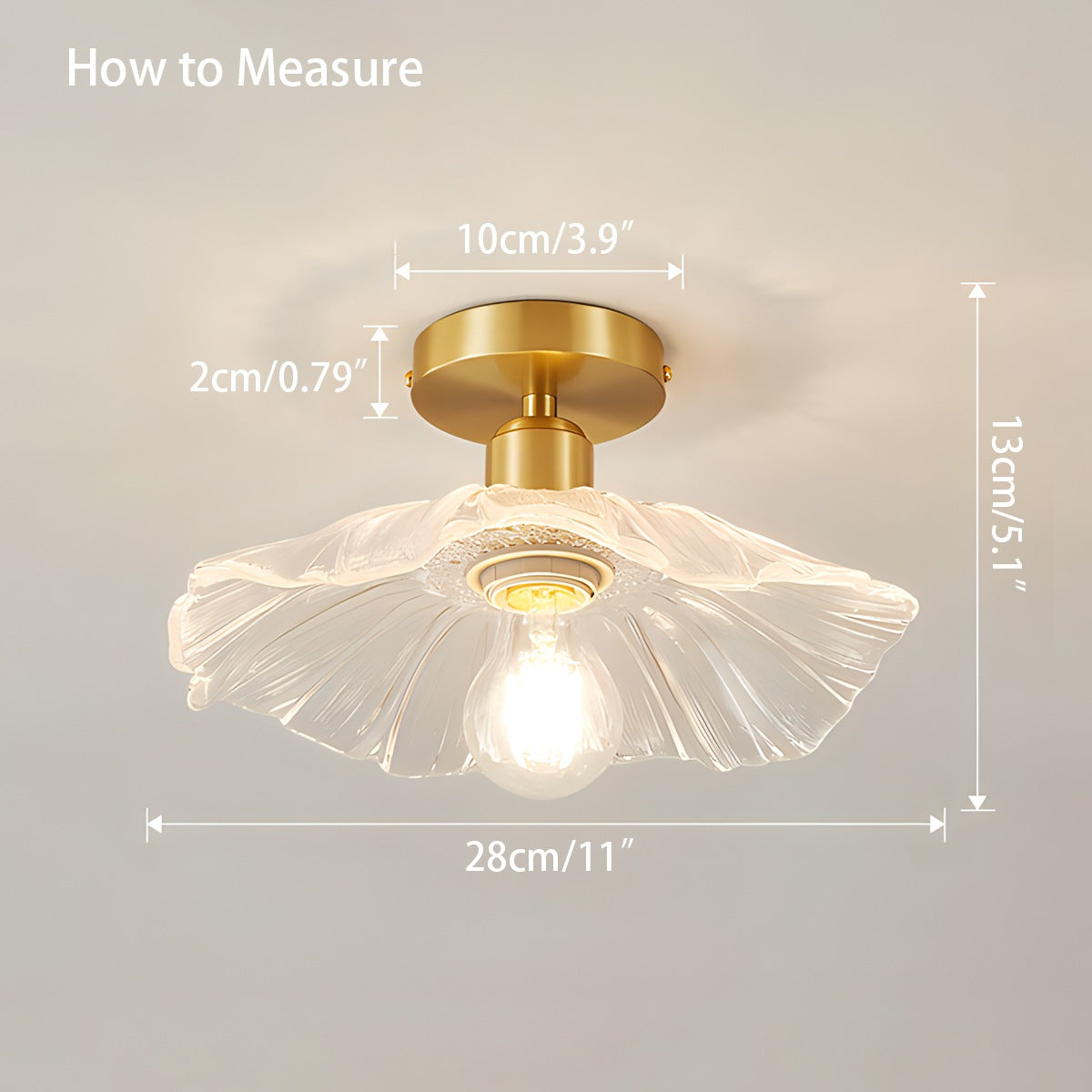 Antizer European Style Copper Glass Ceiling Lamp-J