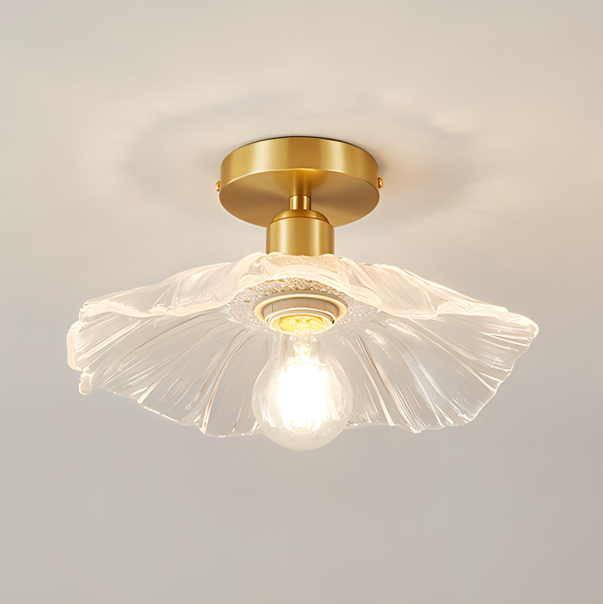 Antizer European Style Copper Glass Ceiling Lamp-J Style A Warm Light