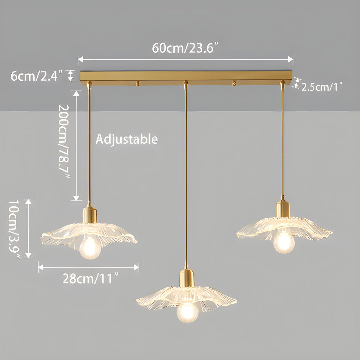 Antizer European Style Copper Glass Ceiling Lamp-J
