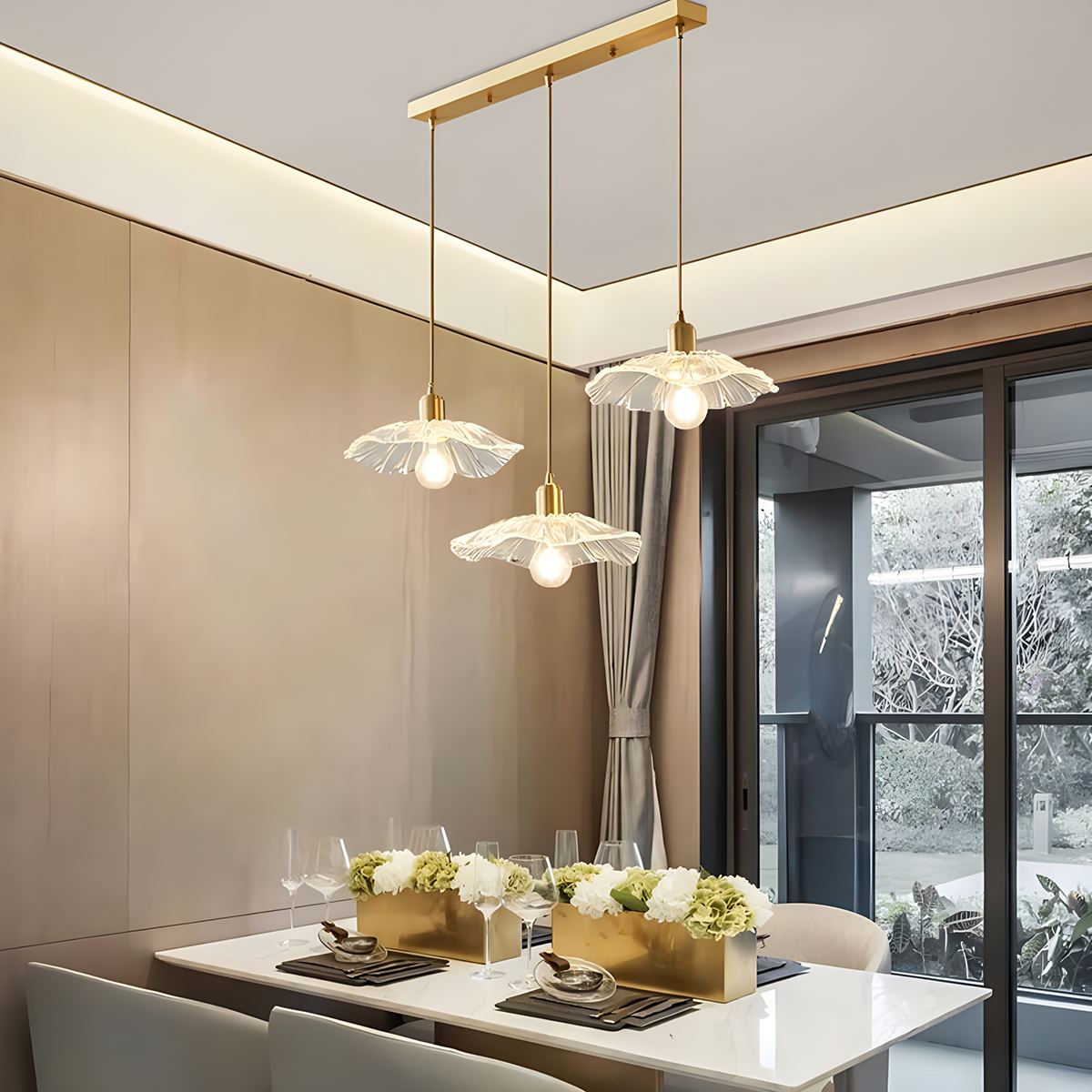 Antizer European Style Copper Glass Ceiling Lamp-J