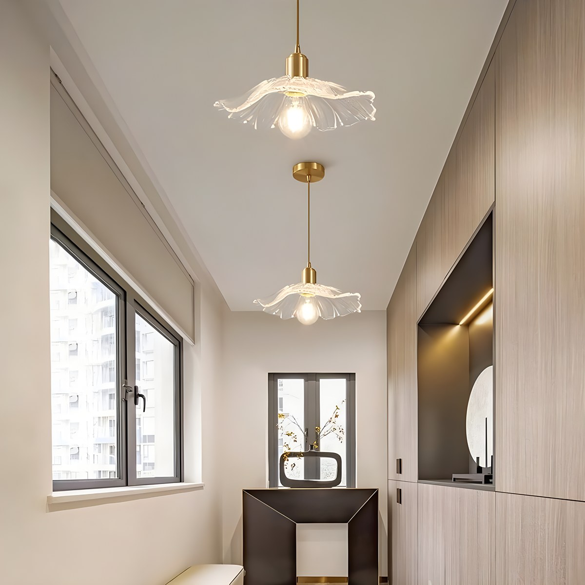 Antizer European Style Copper Glass Ceiling Lamp-J