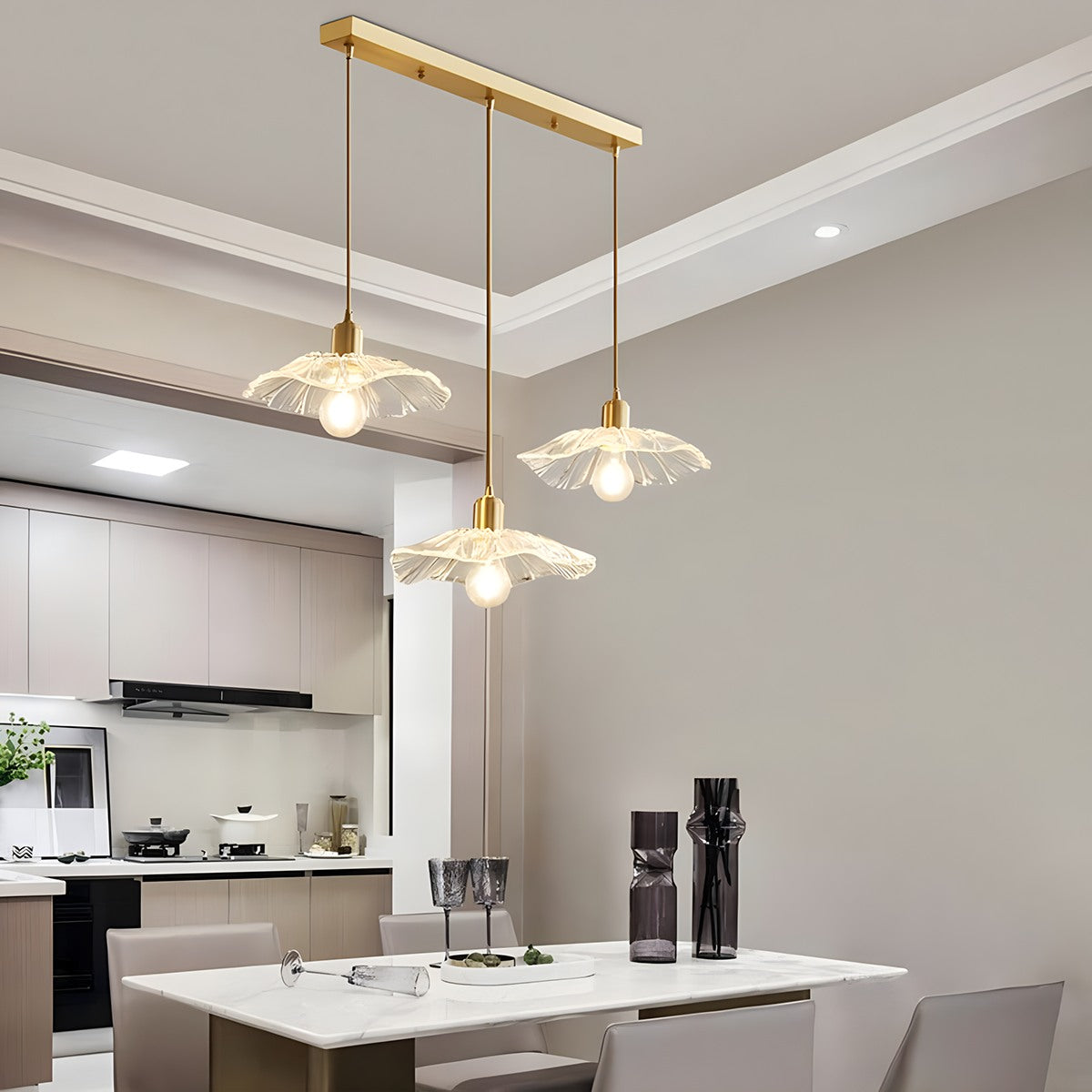 Antizer European Style Copper Glass Ceiling Lamp-J