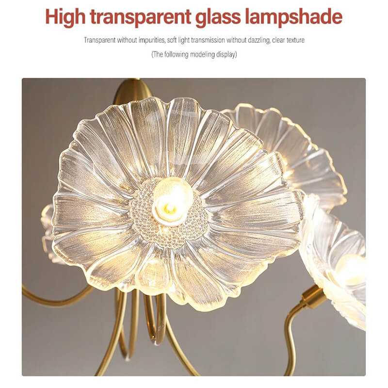 Antizer Lotus Leaf Glass Ceiling Lamp for Living Room