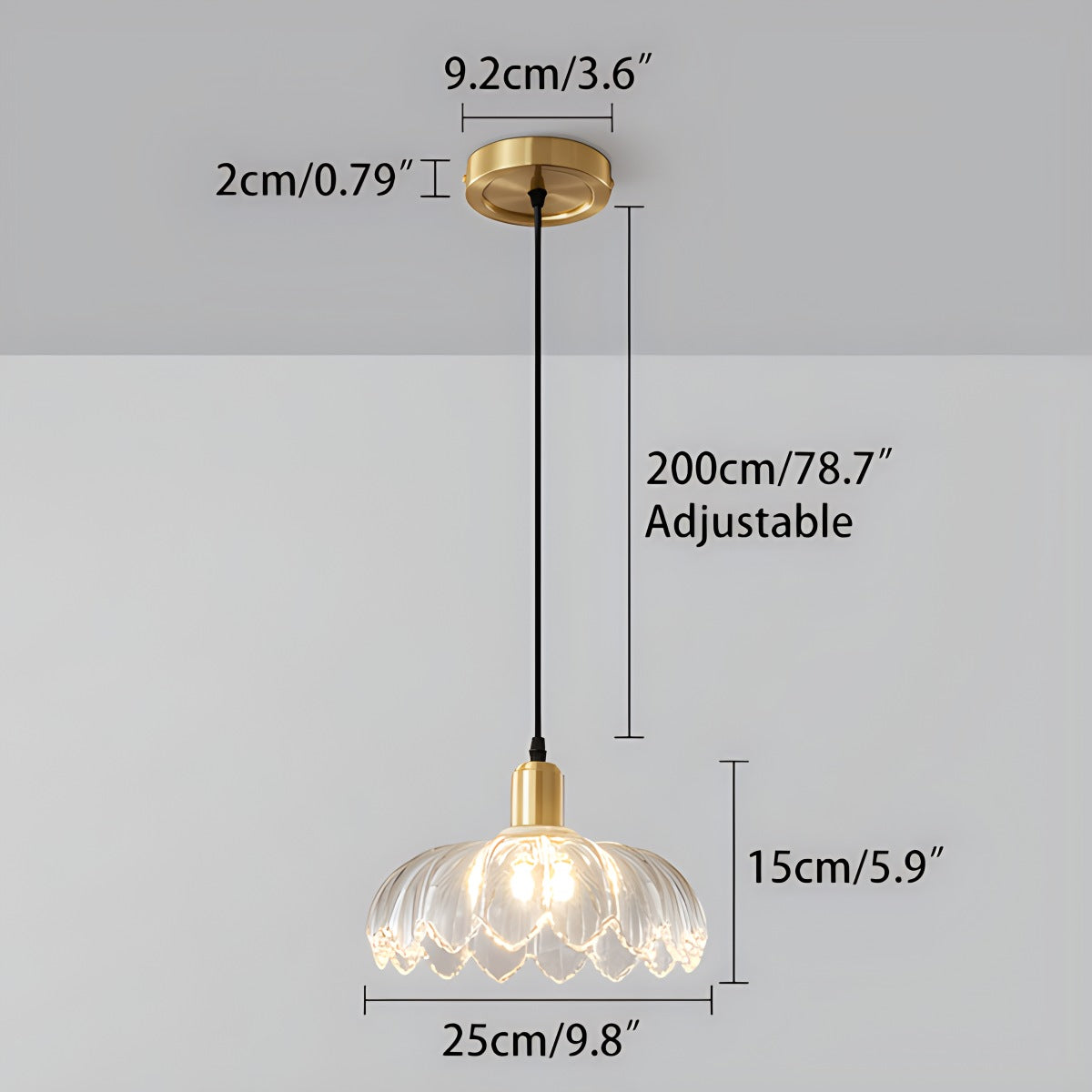 Antizer European Style Copper Glass Ceiling Lamp-H