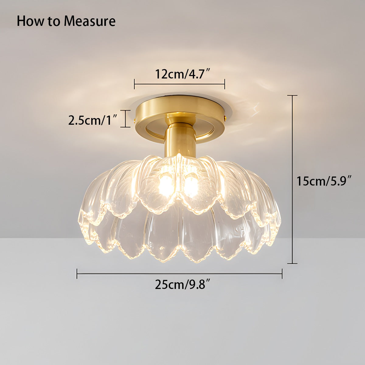 Antizer European Style Copper Glass Ceiling Lamp-H