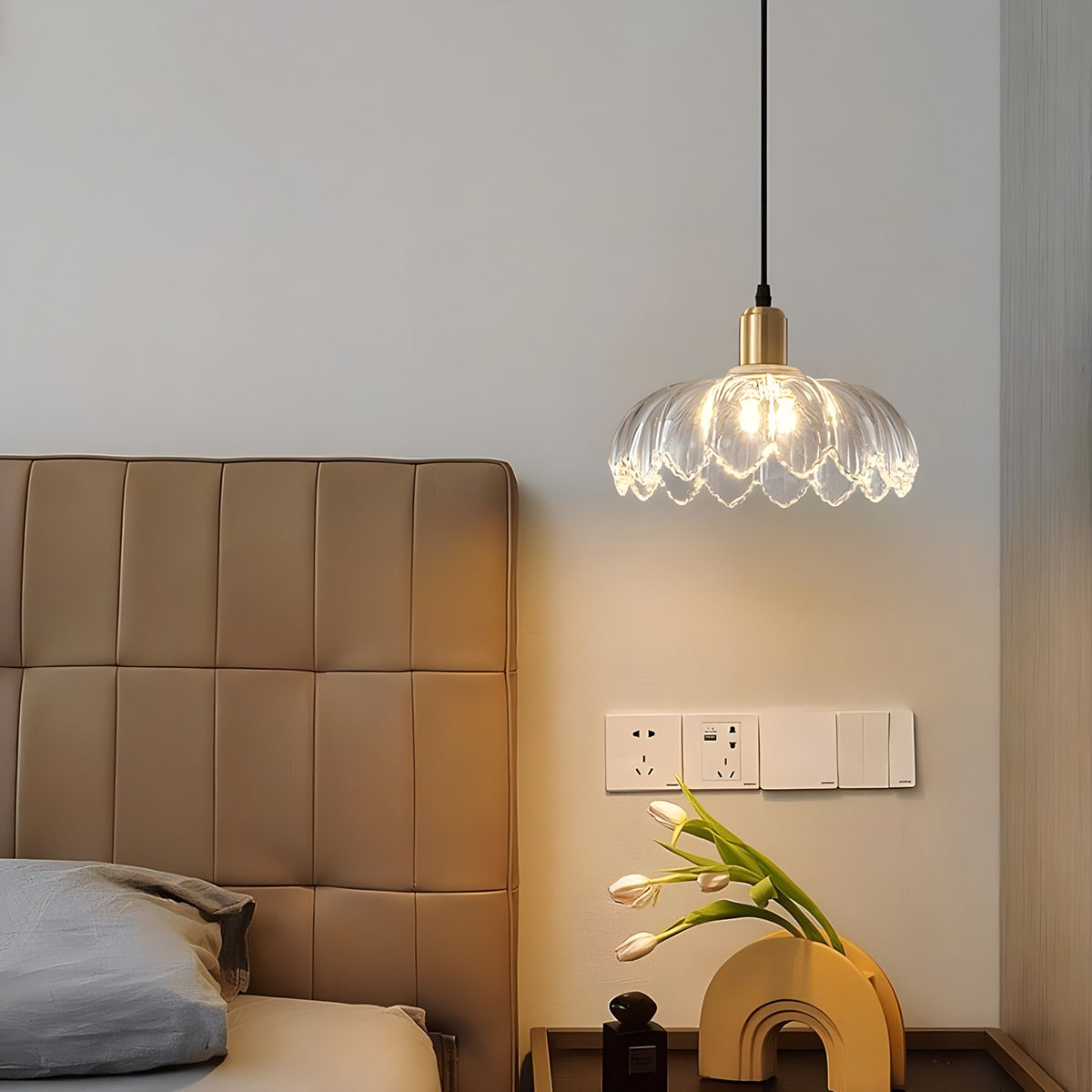 Antizer European Style Copper Glass Ceiling Lamp-H