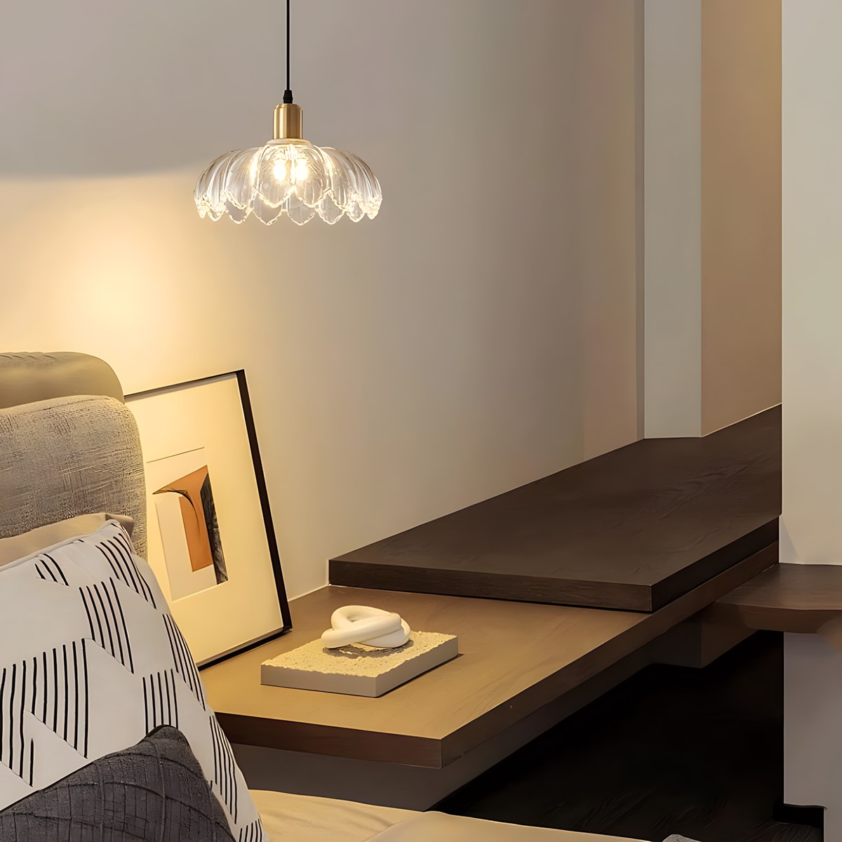 Antizer European Style Copper Glass Ceiling Lamp-H