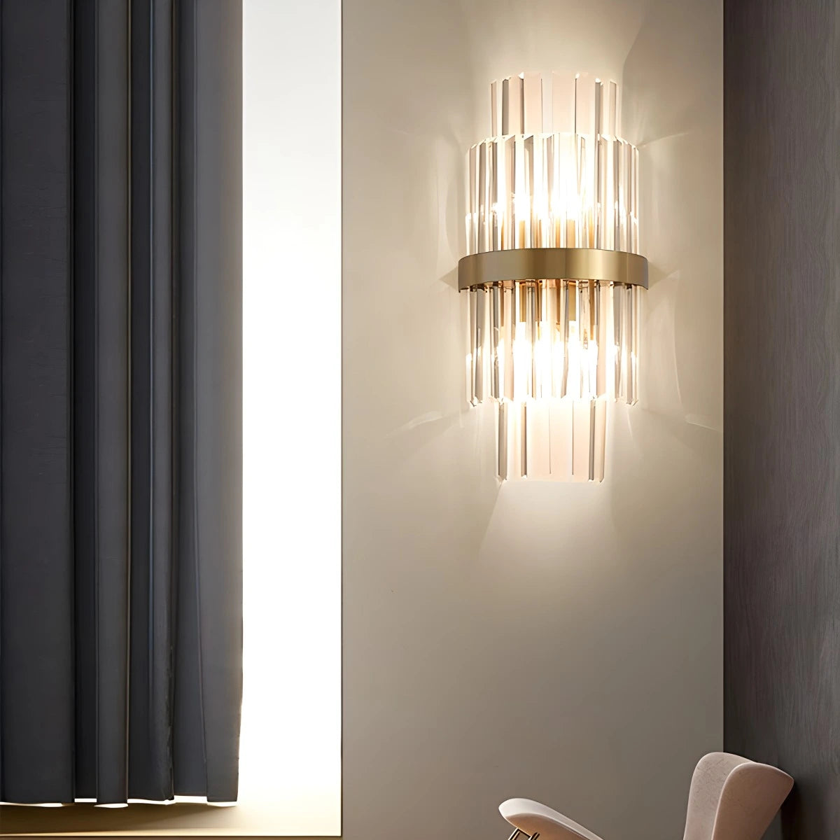 Antizer Crystal Glass Luxury Wall Sconce Style E 3 Colors