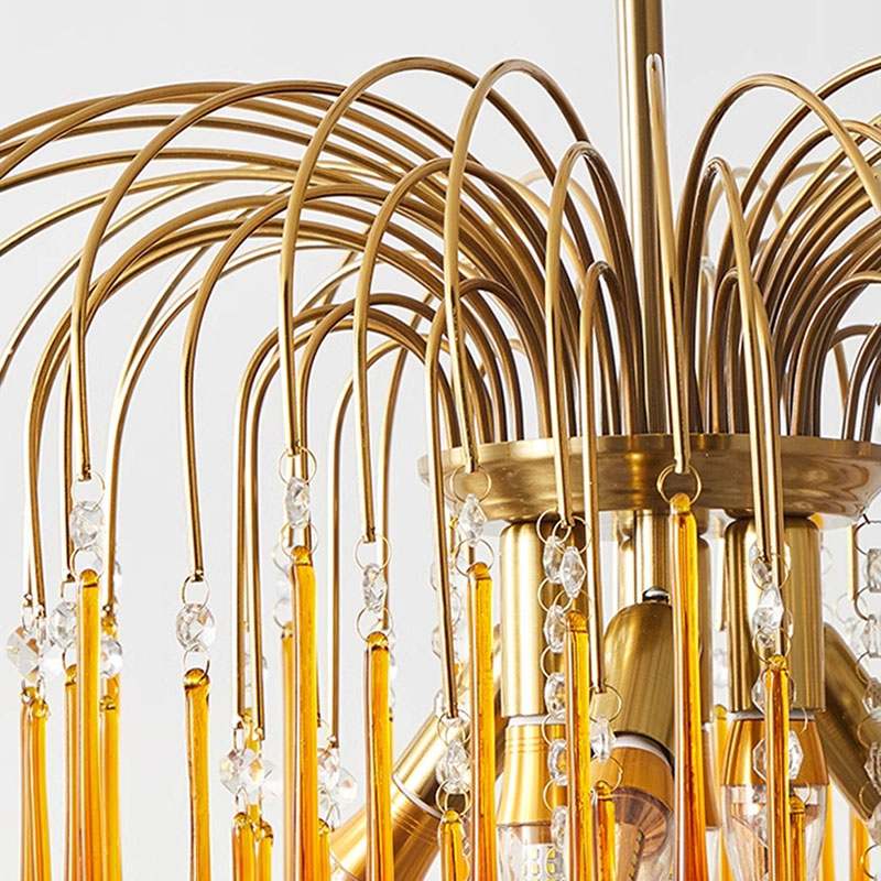 Antizer French Retro Water Drop Glass Chandelier
